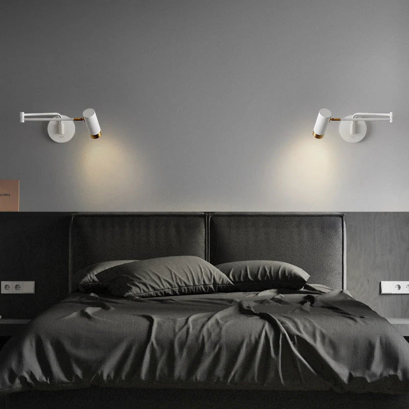 Minimalist Nordic Wall-Mounted Bedside Lamp with Pivot Arm
