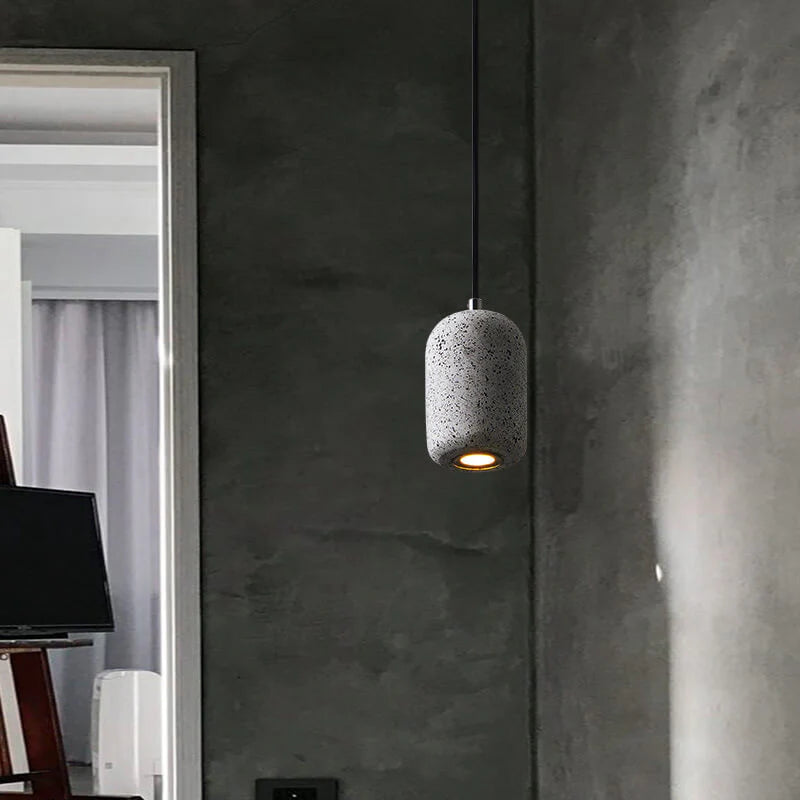 Terrazzo Style LED Cylinder Pendant Light