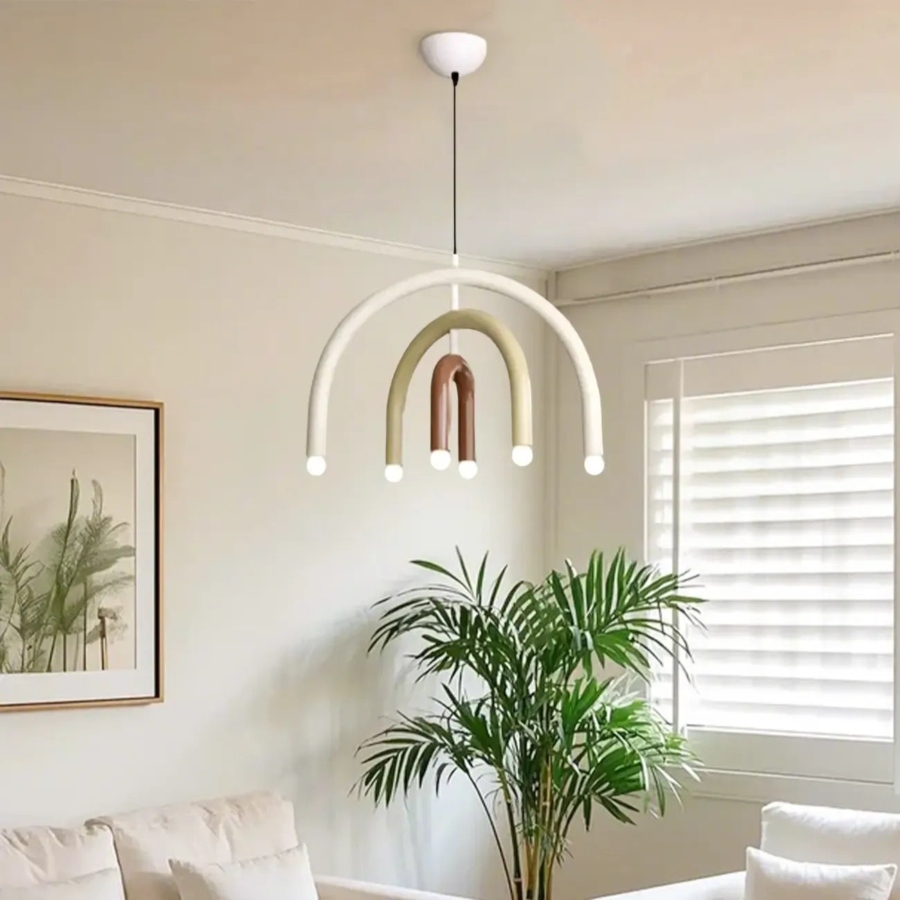 Creative Rainbow LED Metal Pendant Light for Bedroom, Living Room, Restaurant, Café, and Dining Room