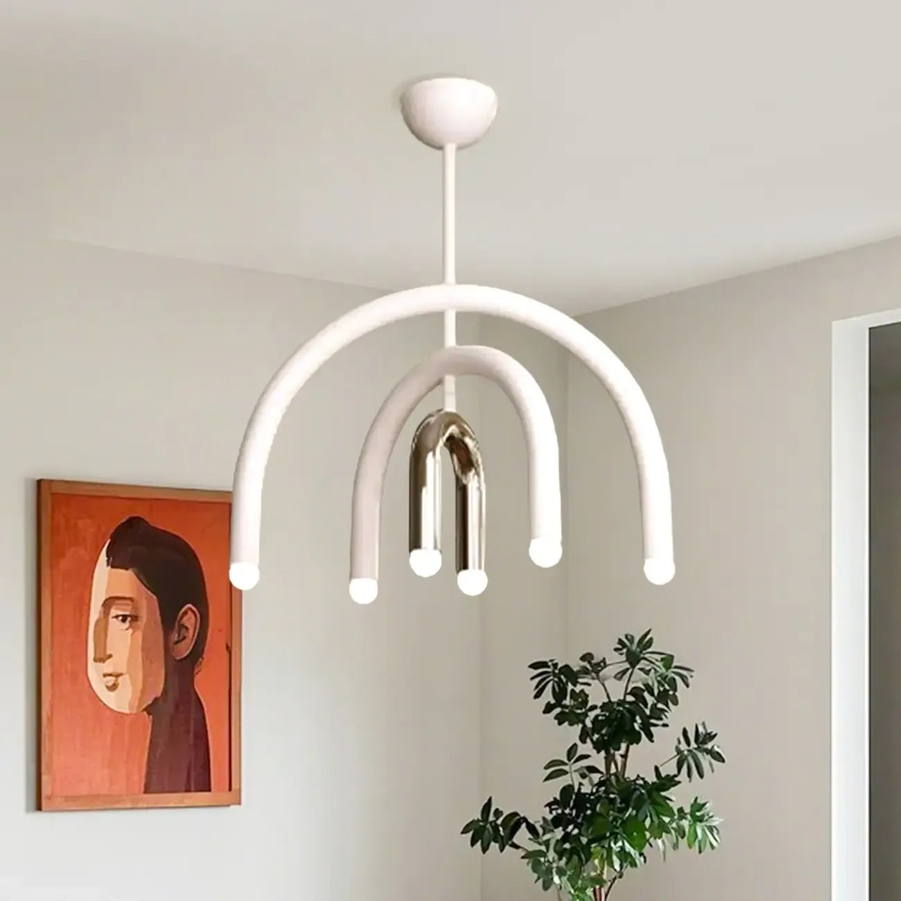Creative Rainbow LED Metal Pendant Light for Bedroom, Living Room, Restaurant, Café, and Dining Room