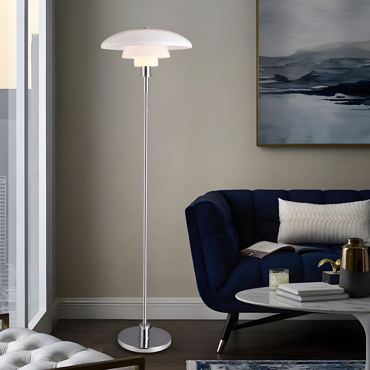 Modern Chrome Floor Lamp for Hotels