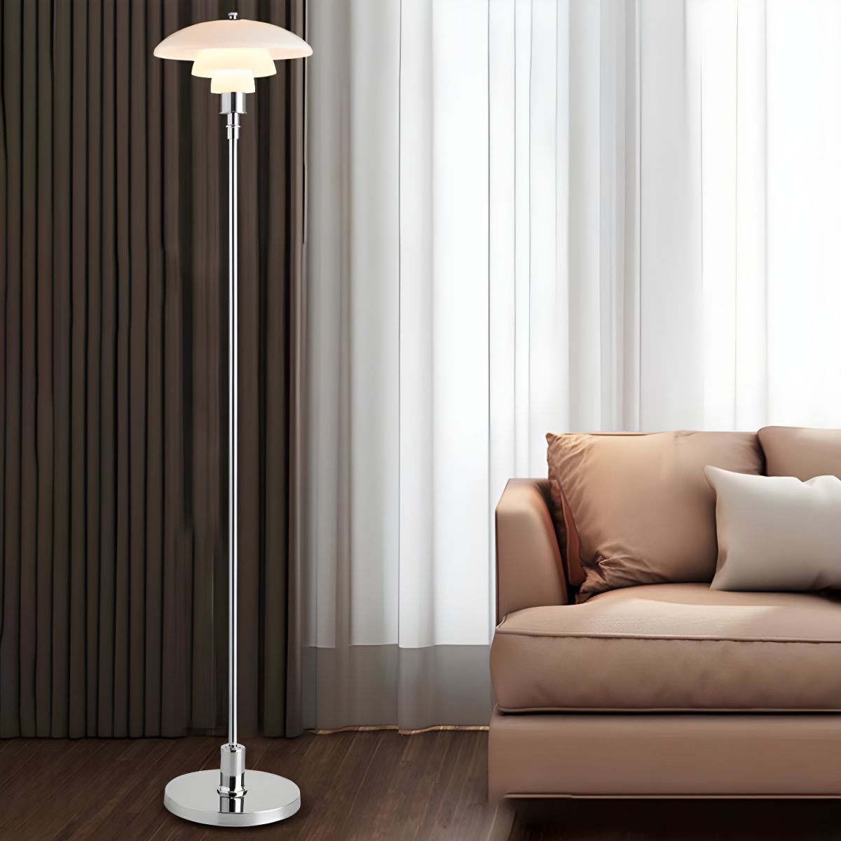 Modern Chrome Floor Lamp for Hotels