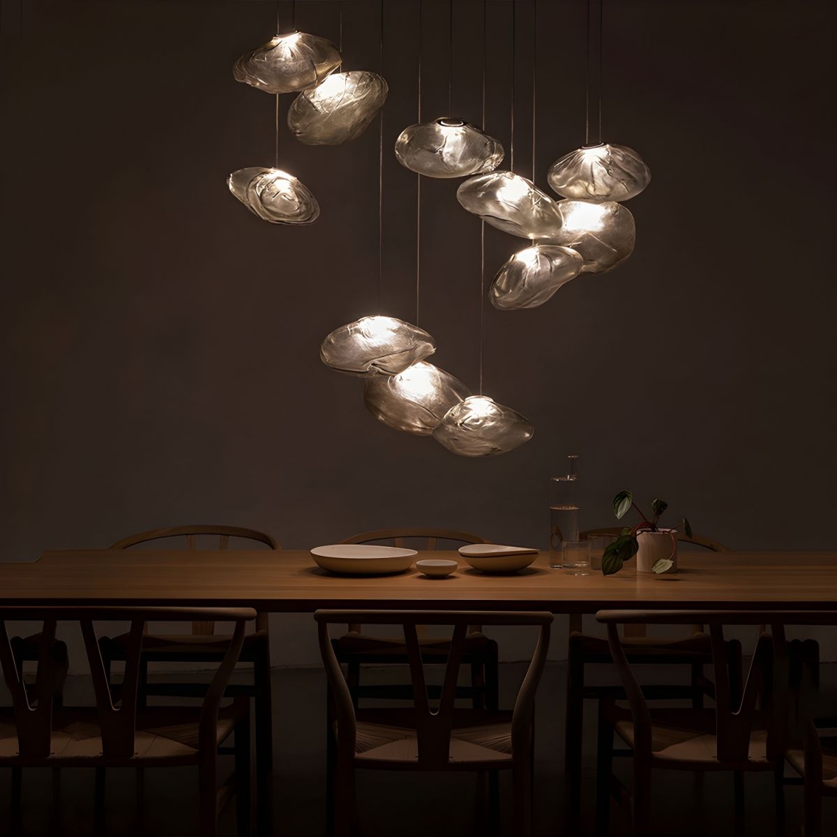 Suspension nordique en verre au Design nuage