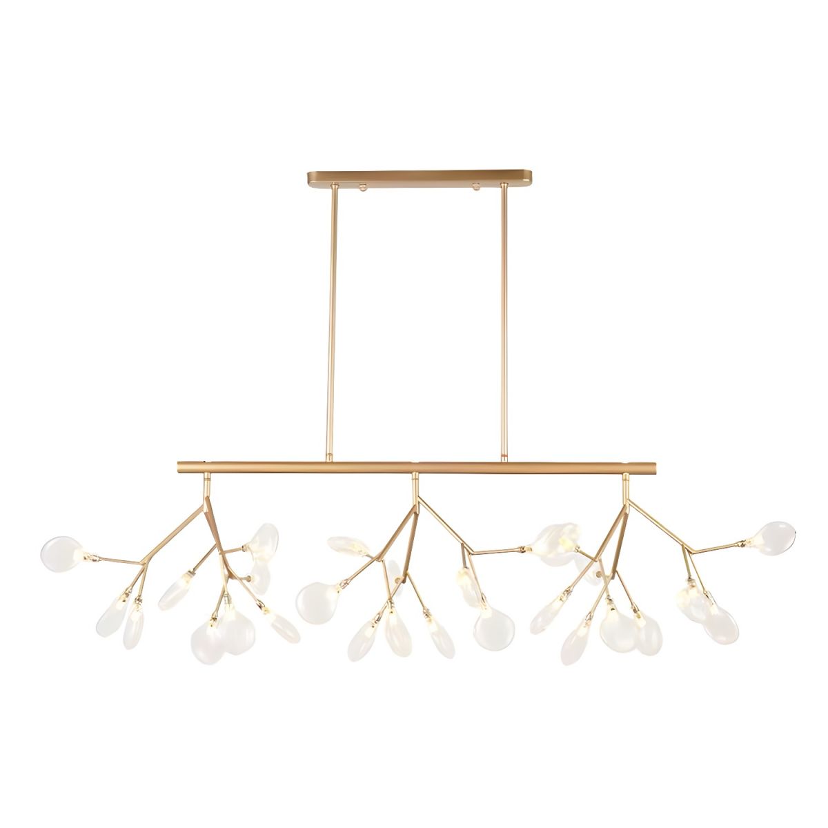 Modern LED Chandelier with Wooden Tree Branch Design