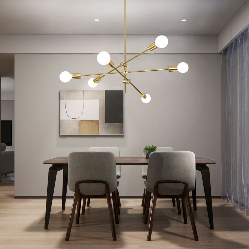 Gold Metal LED Design Pendant Light with Glass Balls
