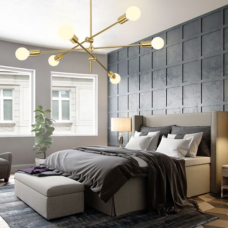 Gold Metal LED Design Pendant Light with Glass Balls