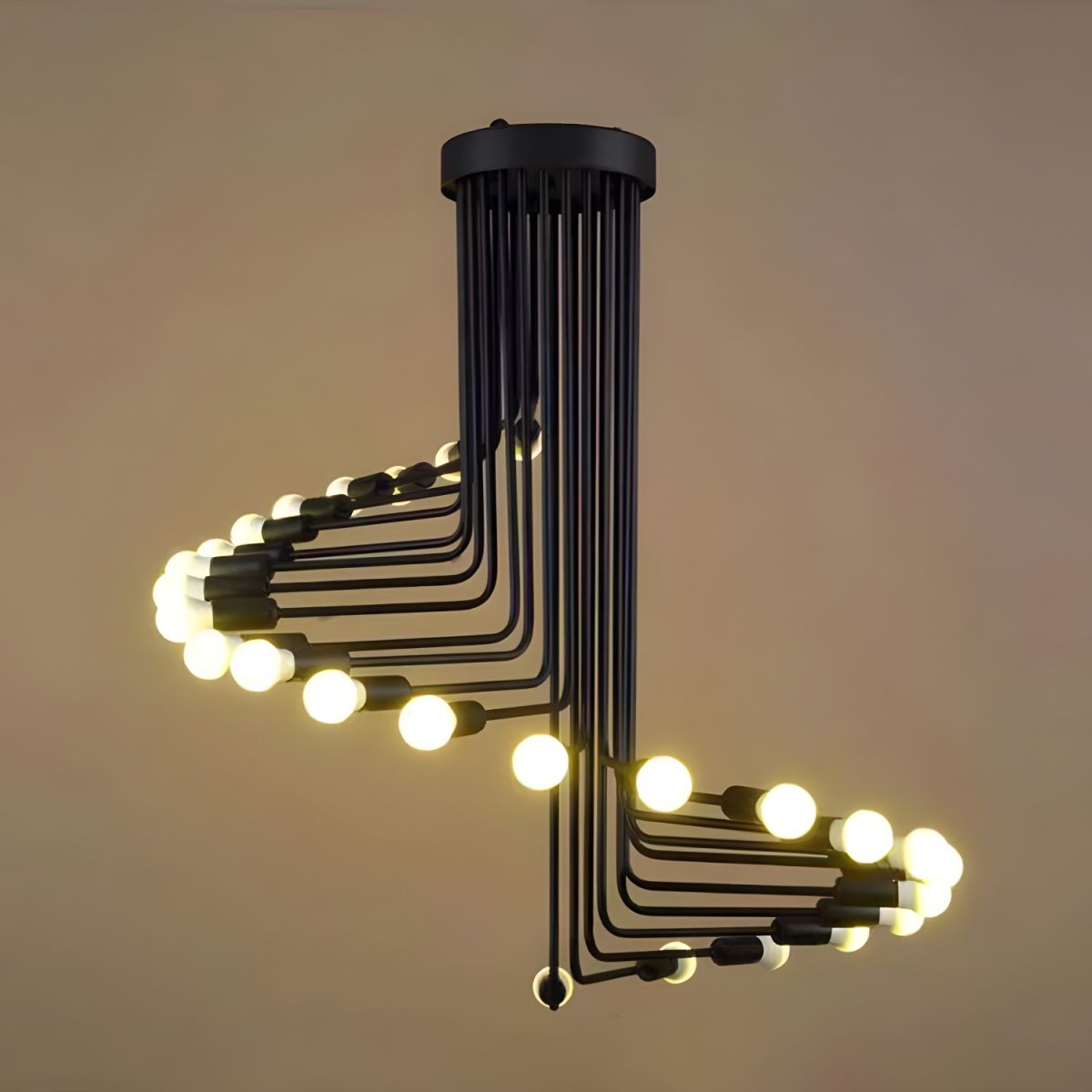 Black Stair-Step Multi-Branch Chandelier