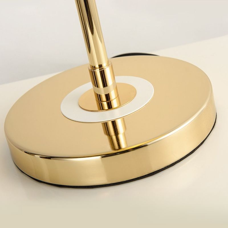 Gold Table Lamp with Black Metal Cylindrical Shade