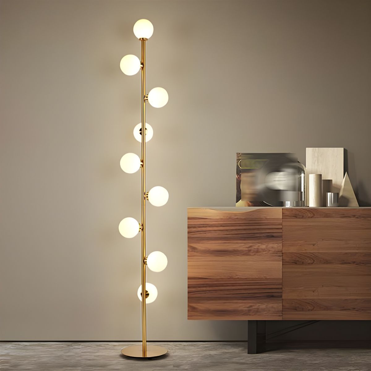 Modern LED Floor Lamp with Multiple Glass Balls