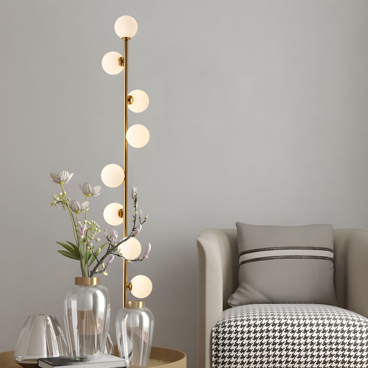 Modern LED Floor Lamp with Multiple Glass Balls