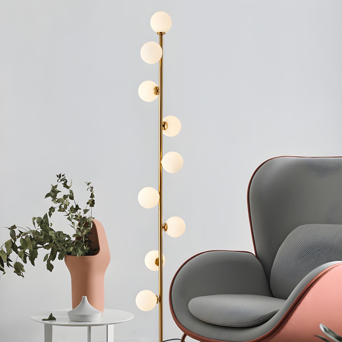 Modern LED Floor Lamp with Multiple Glass Balls
