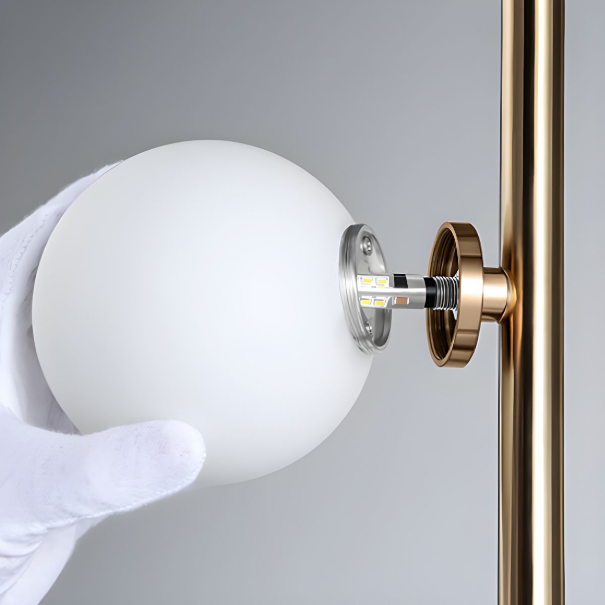 Modern LED Floor Lamp with Multiple Glass Balls