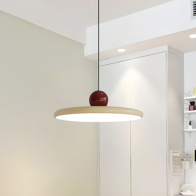 Nordic Cream LED Pendant Light - UFO Style for Living Room, Bedroom, Restaurant & Hotel Indoor Lighting