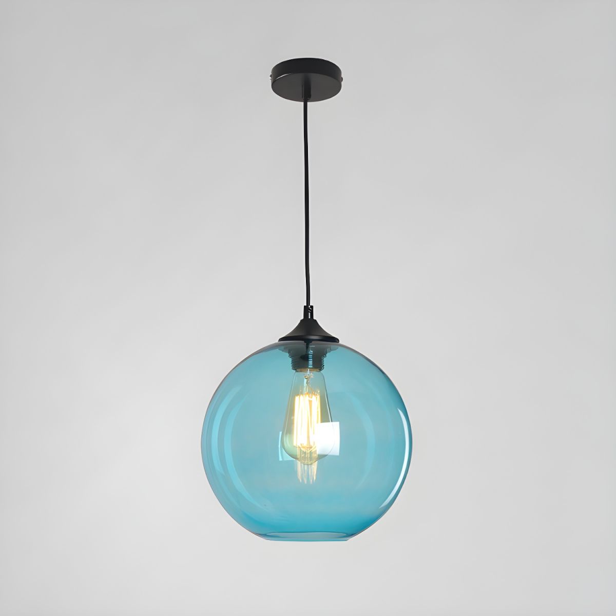 Suspension boule en verre coloré ou fumé