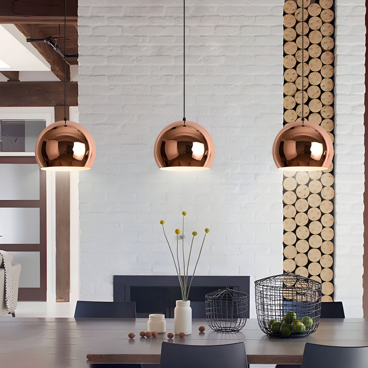 Suspension design rose gold de plusieurs formes