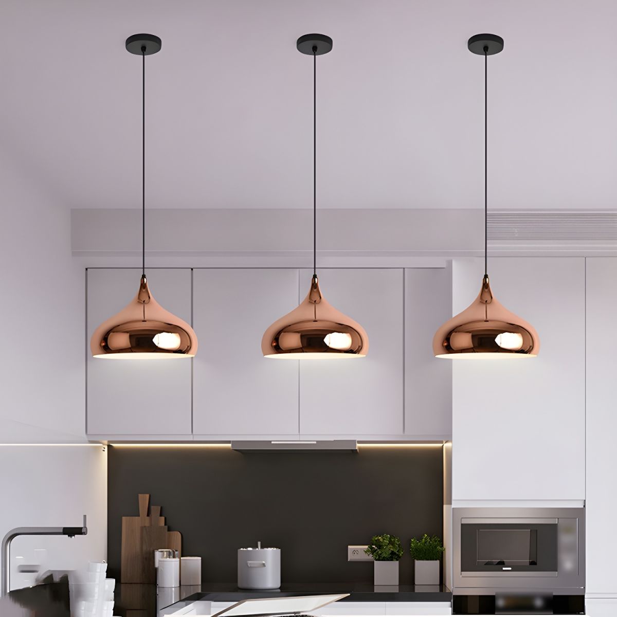 Suspension design rose gold de plusieurs formes