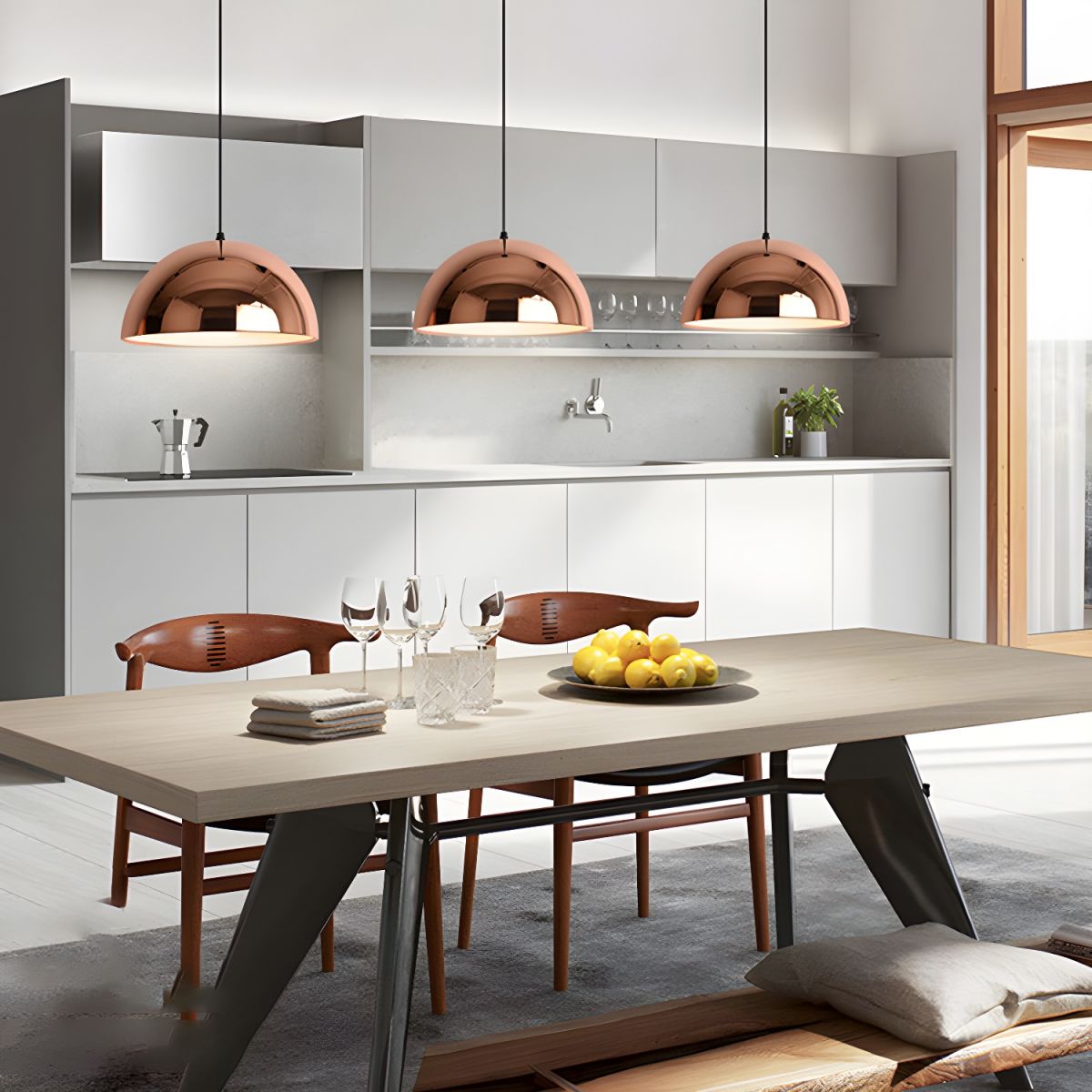 Suspension design rose gold de plusieurs formes