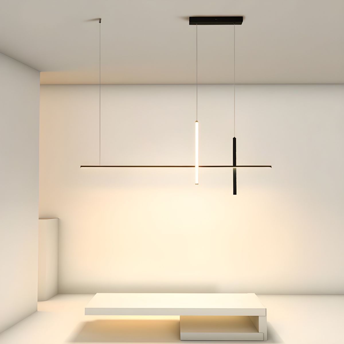 Lustre Led minimaliste moderne dimmable noir pour Table salle à manger cuisine Bar Suspension éclairage Suspension Design Lustre