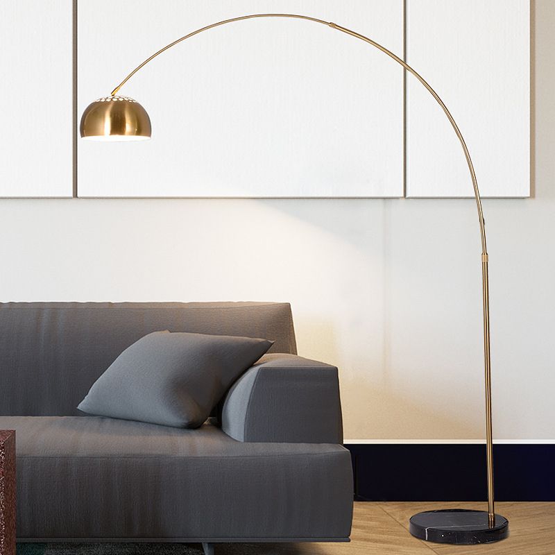 Luxury Adjustable Nordic Fishing Floor Lamp with Marble Base and Remote