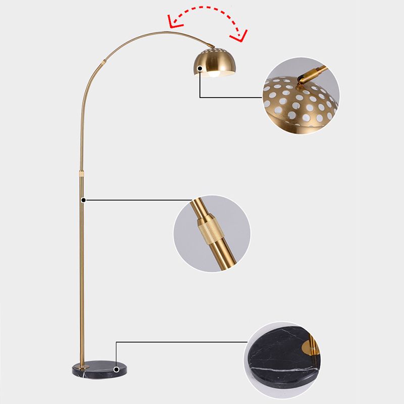 Luxury Adjustable Nordic Fishing Floor Lamp with Marble Base and Remote