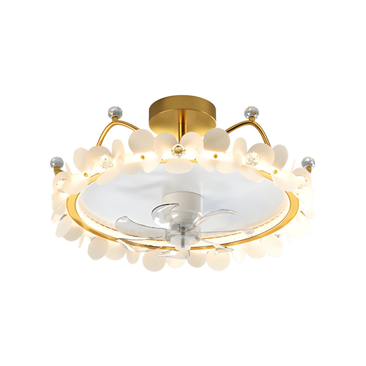 Modern LED Ceiling Fan with Remote Control and Decorative Lighting