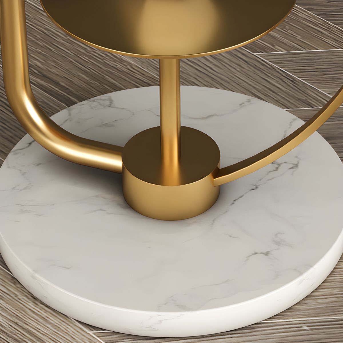 Nordic Design Gold Shelf Floor Lamp for Living Room, Marble Nightstand Light