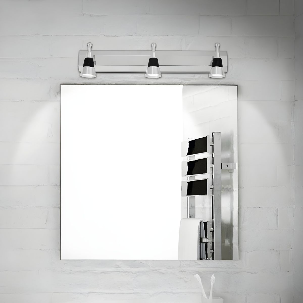 Chrome Mirror Bathroom Wall Sconce (2 or 3 Lamps)