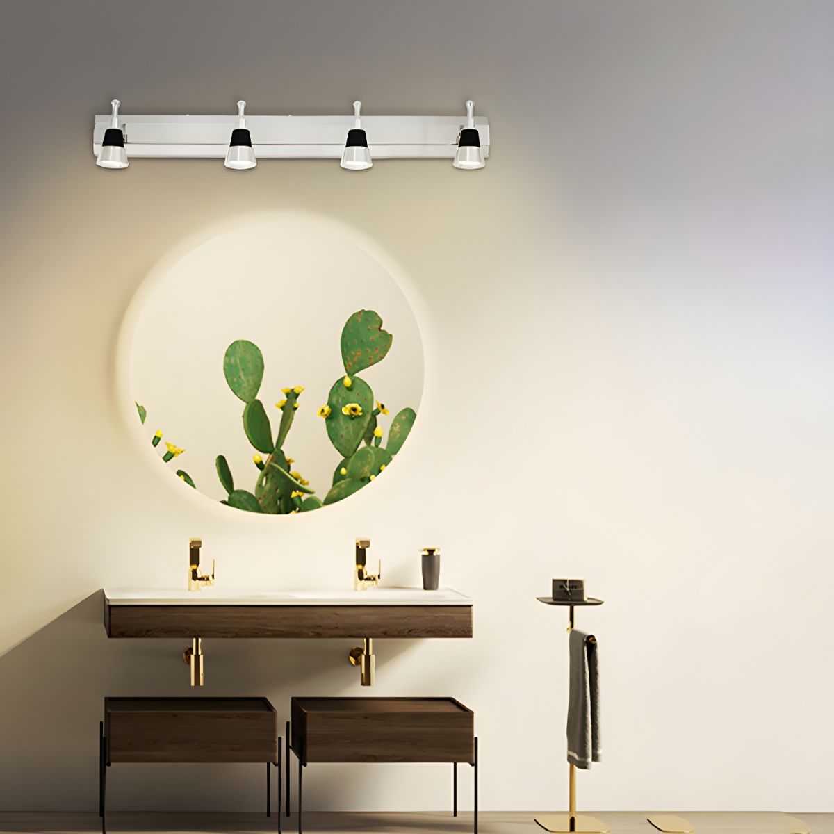 Chrome Mirror Bathroom Wall Sconce (2 or 3 Lamps)