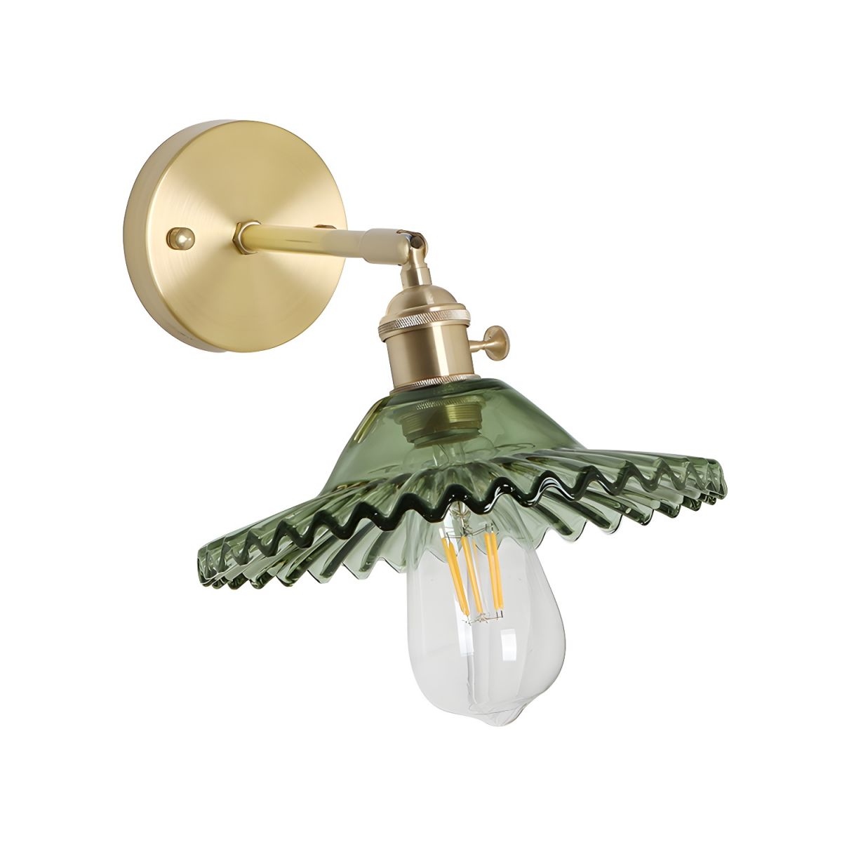 Gold LED Wall Sconce with Glass Shade