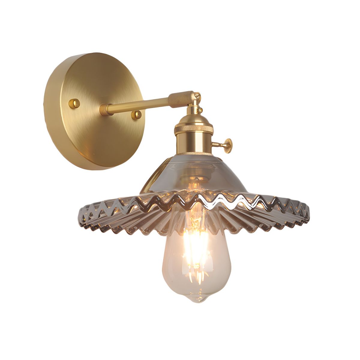 Gold LED Wall Sconce with Glass Shade