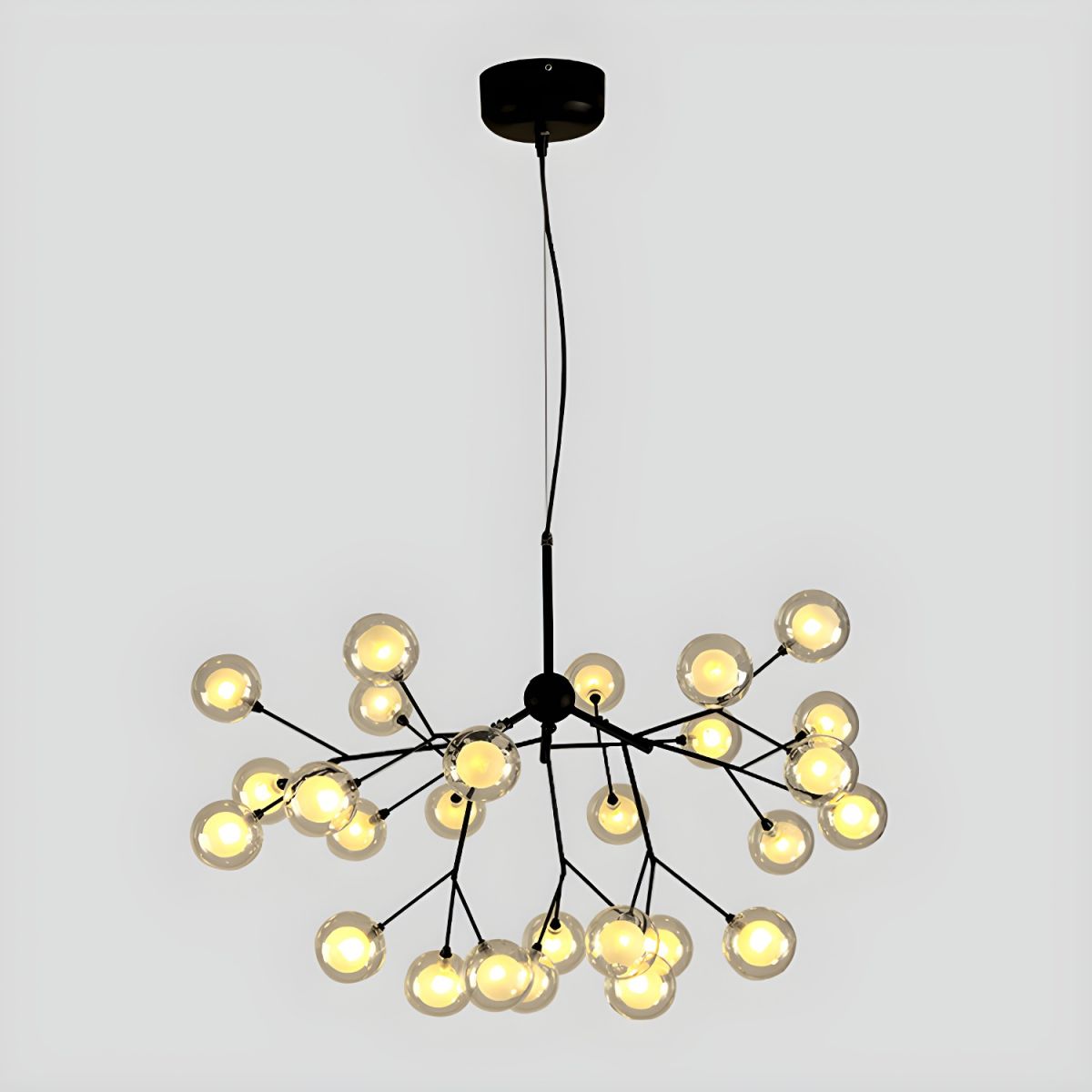 Modern LED Branch Tree Chandelier with Glass Orbs