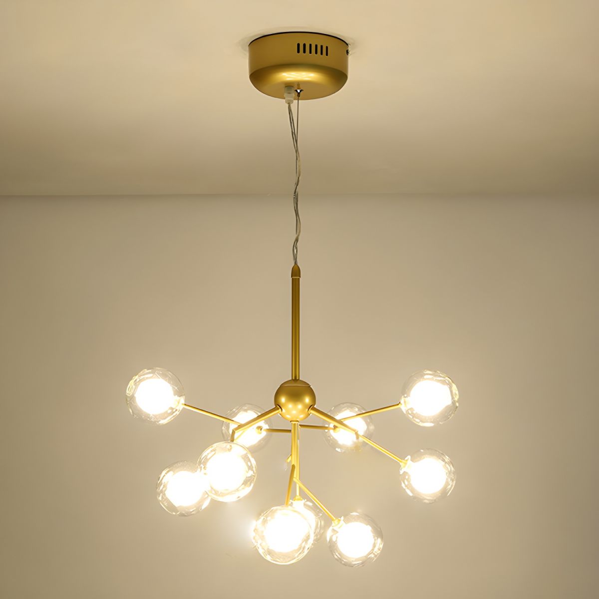 Modern LED Branch Tree Chandelier with Glass Orbs