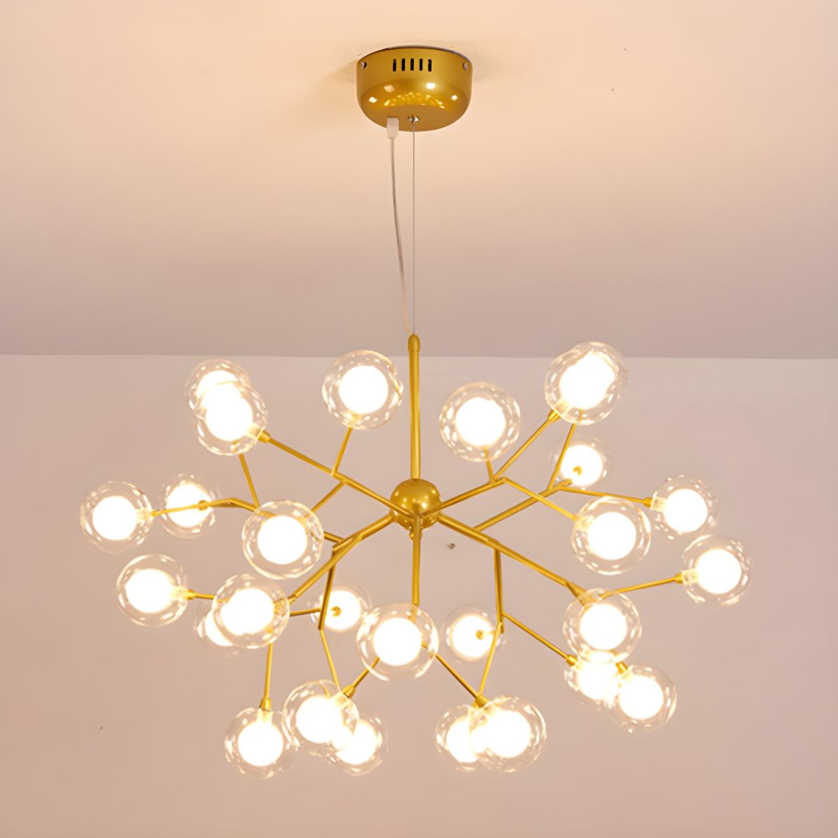 Modern LED Branch Tree Chandelier with Glass Orbs