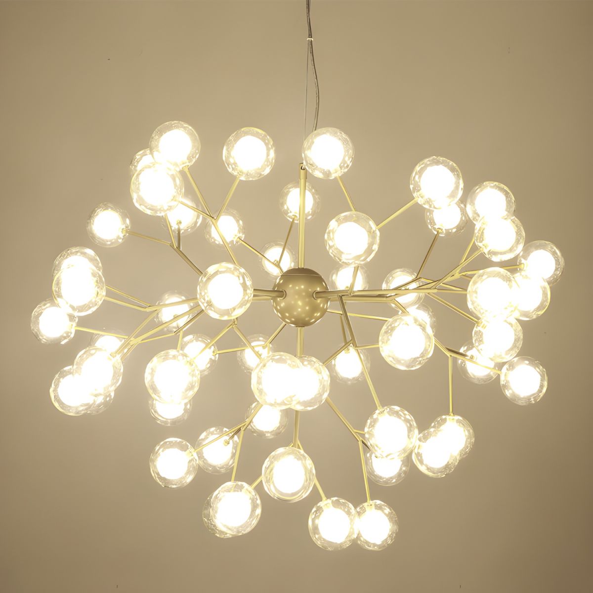 Modern LED Branch Tree Chandelier with Glass Orbs