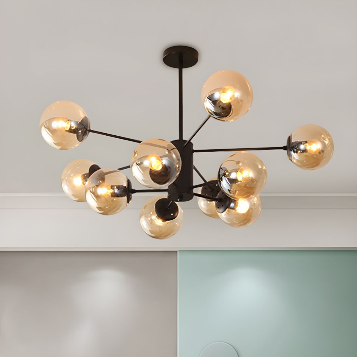 Elegant Chandelier with Glass Ball Accents