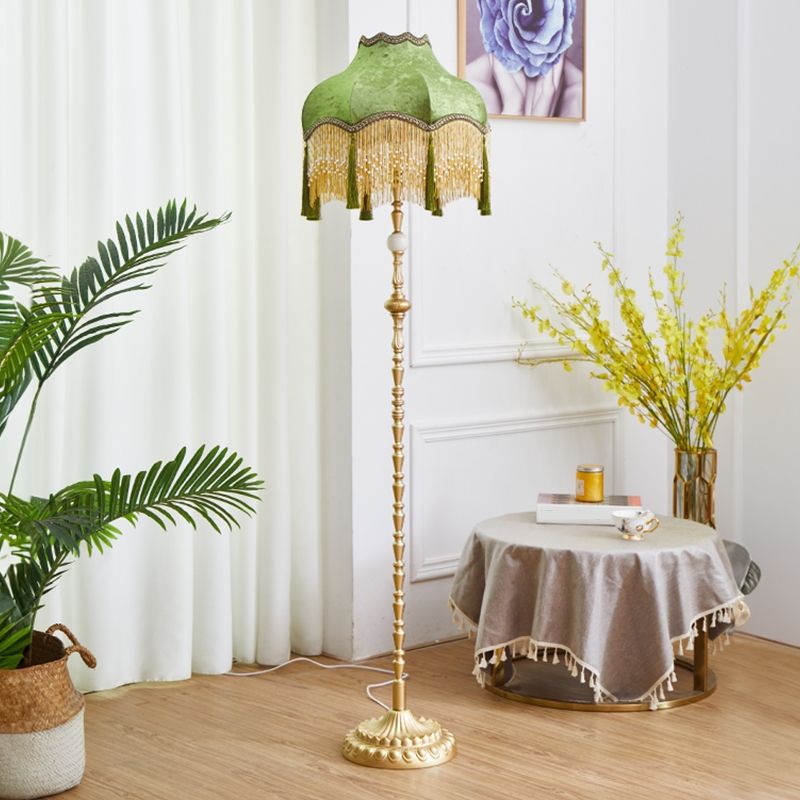 Vintage French Copper LED Corner Floor Lamp