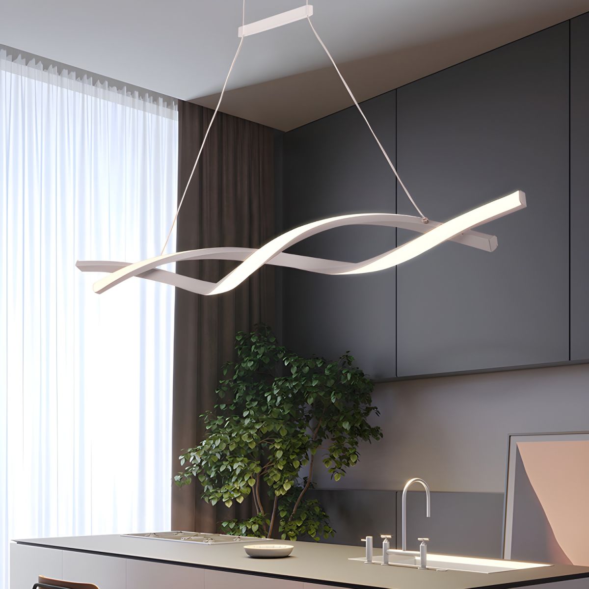 Callan Wave-Shaped LED Pendant Light