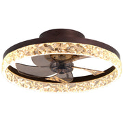 LED Crystal Ceiling Fan with Remote Control - 6 Speed Nordic Design