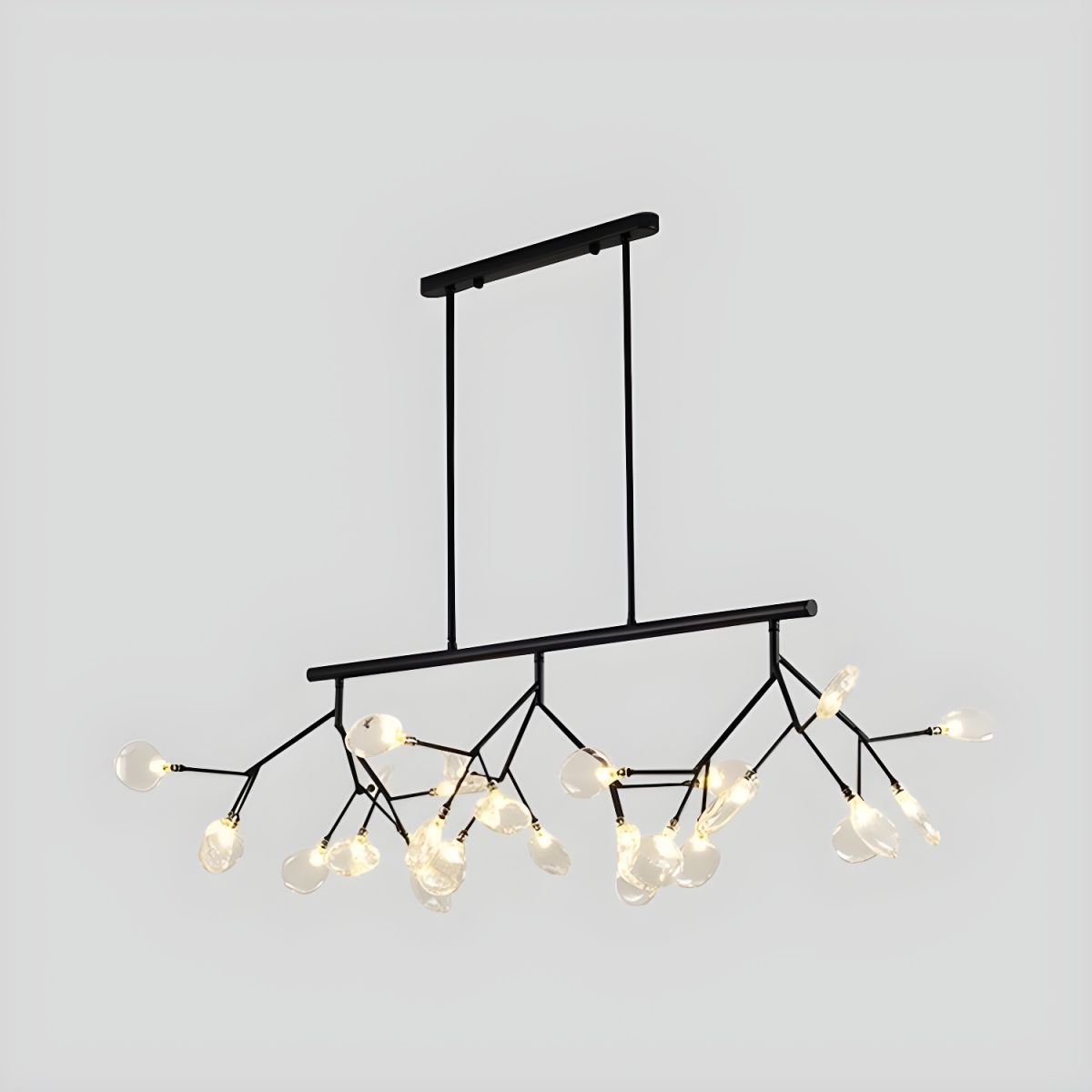 Modern LED Chandelier with Wooden Tree Branch Design