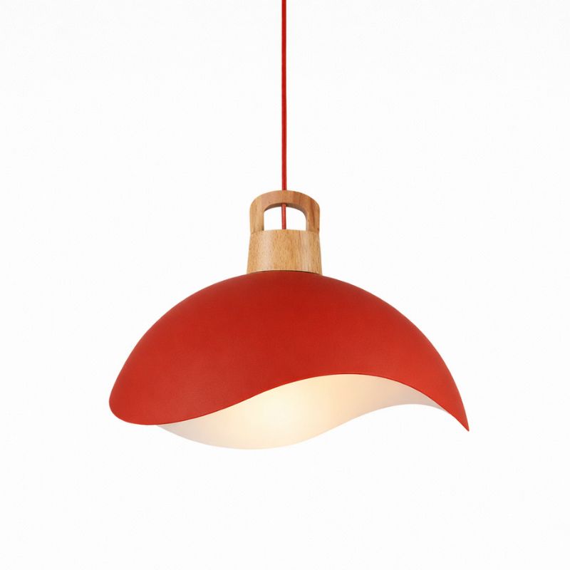 Modern Nordic Wood and Aluminum Pendant Light