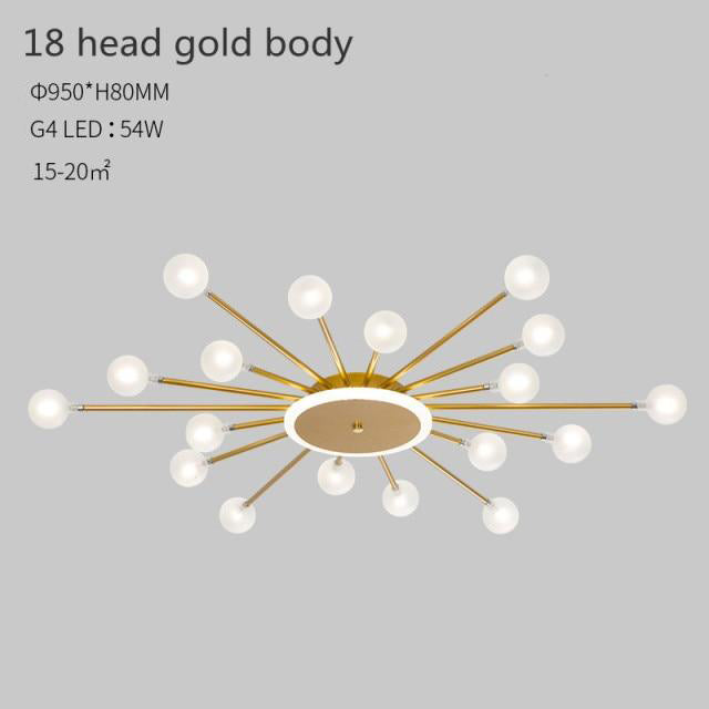 Modern LED Sun-Shaped Ceiling Light with Janira Beads