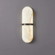 18W LED Wall Sconce - Semi-Cylinder Marble Imitation Black / Frais Naturel Chaud | 18W Norenza