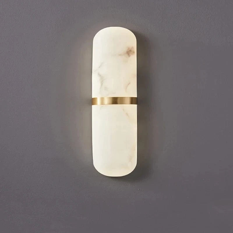 18W LED Wall Sconce - Semi-Cylinder Marble Imitation Gold / Frais Naturel Chaud | 18W Norenza