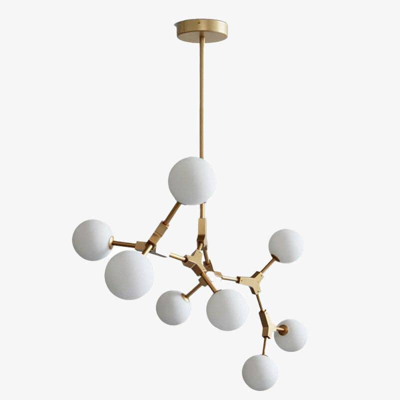 Golden Metal LED Pendant Light with Glass Balls for Loft