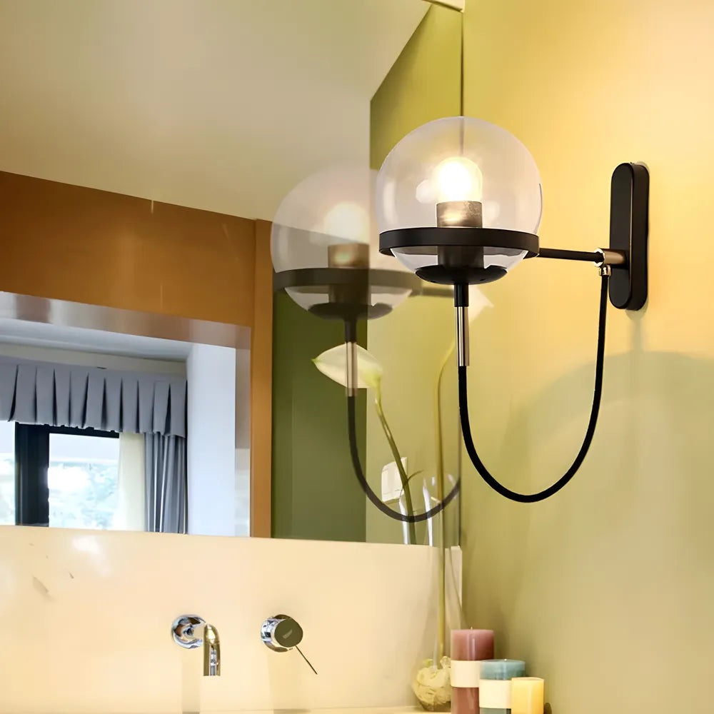 Metal LED Wall Sconce with Glass Globe