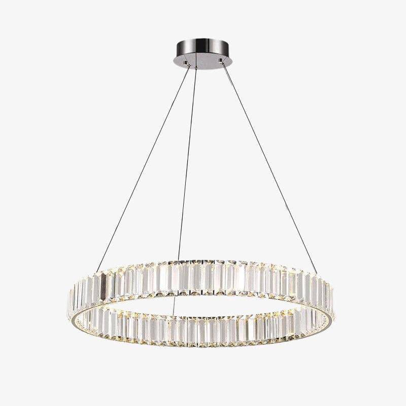 Luxury Gold LED Pendant Light with Glass Ring Design