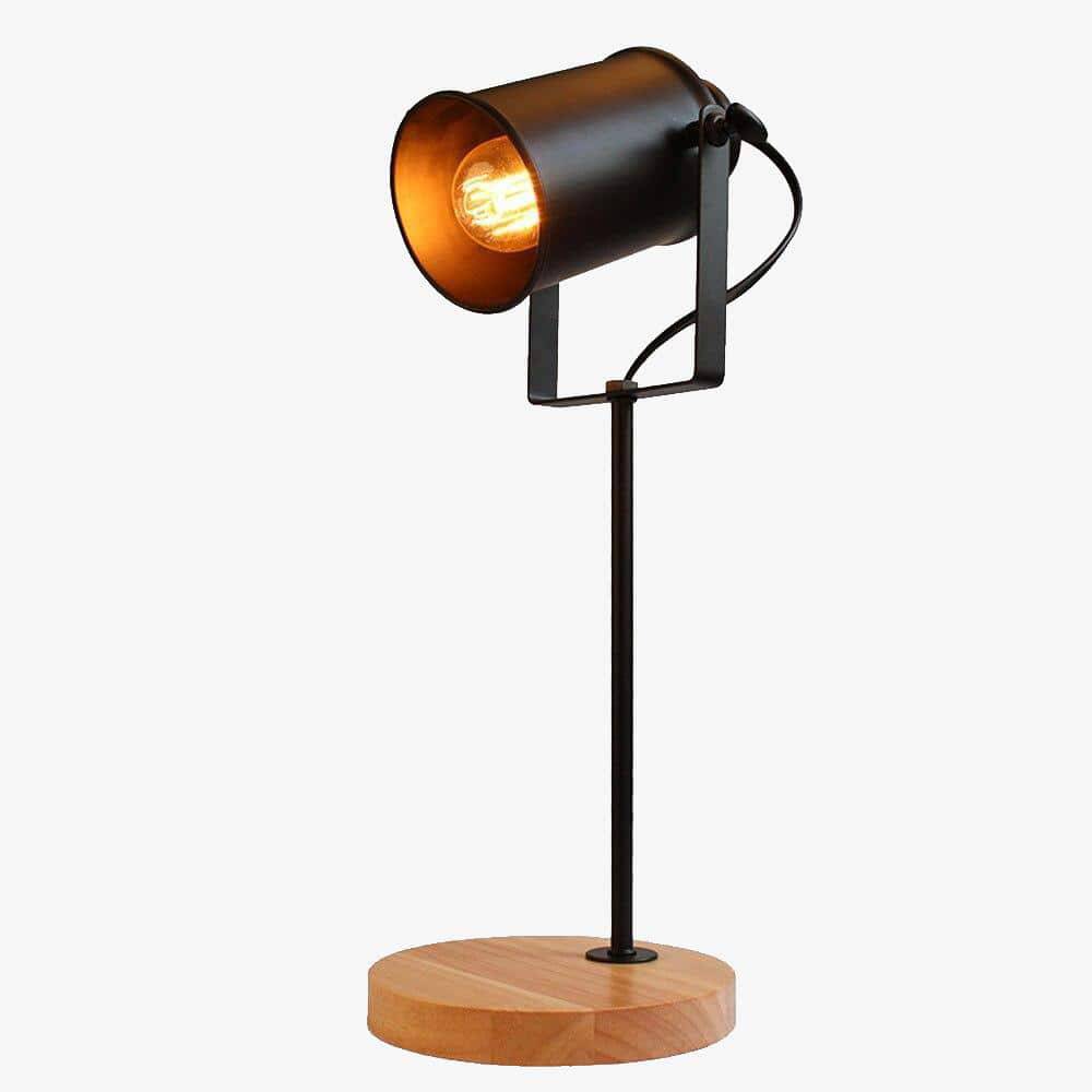 Retro Metal Shade LED Table Lamp for Study