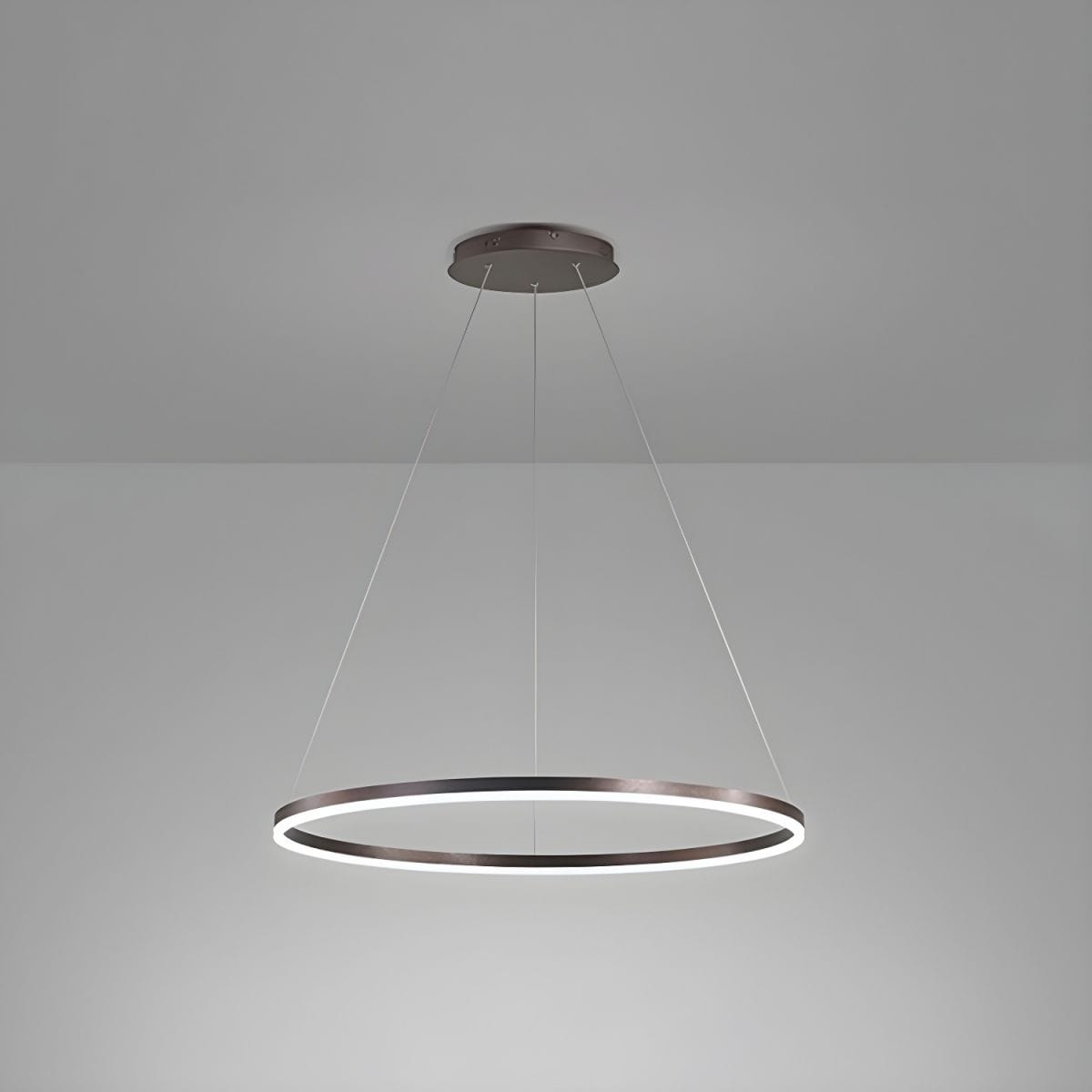 31.5" Modern LED Pendant Light Circle Design Brown Norenza