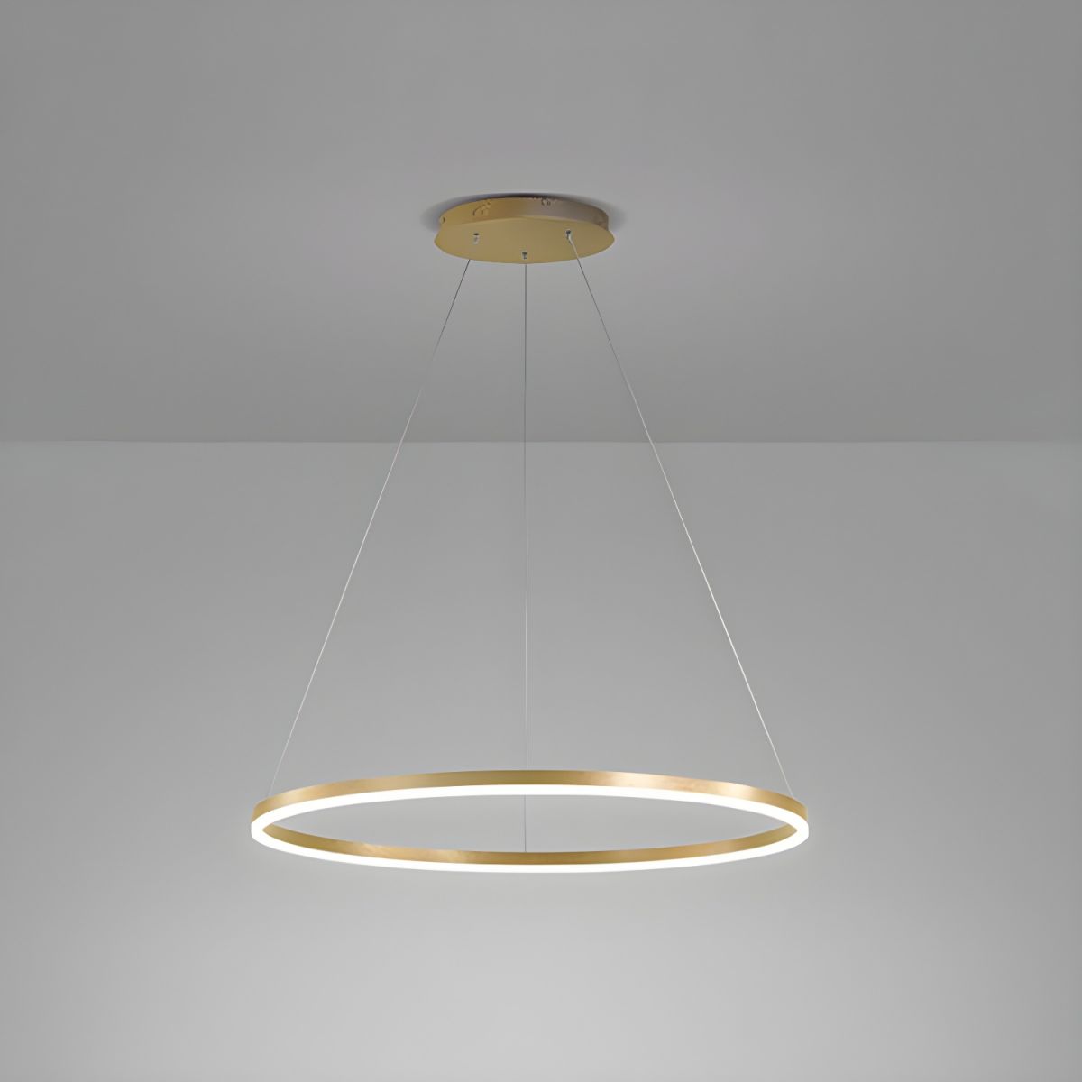 31.5" Modern LED Pendant Light Circle Design Gold Norenza