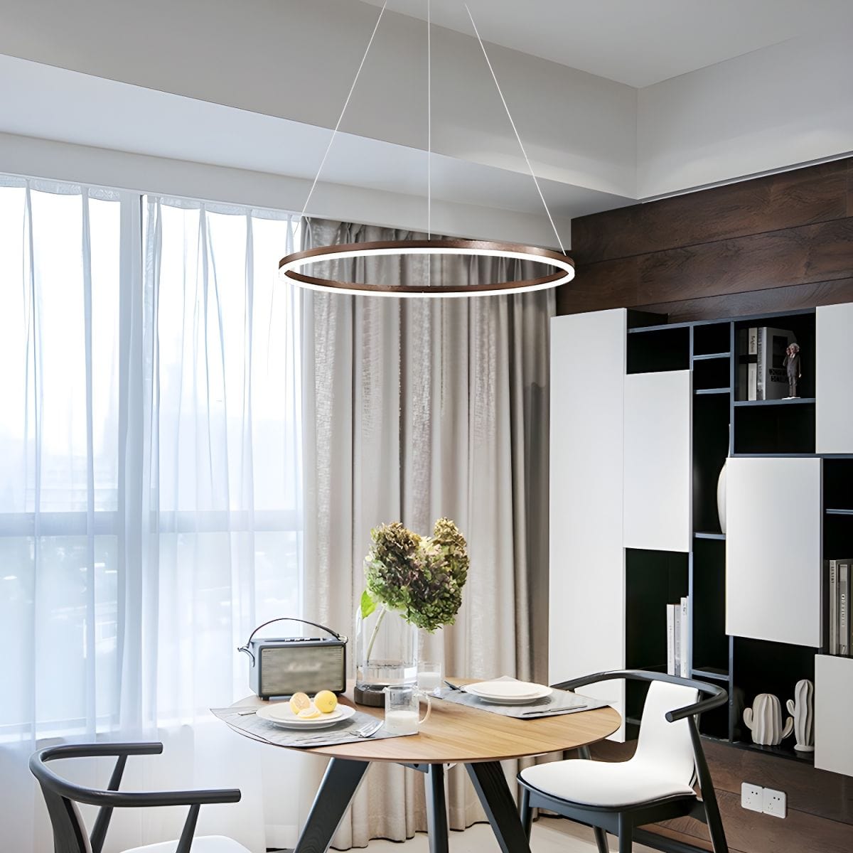 31.5" Modern LED Pendant Light Circle Design Norenza